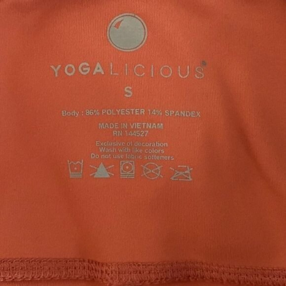 Yogalicious High-Waisted Leggings With Pockets Rust Orange S 86% Polyester 14% S - Picture 2 of 12